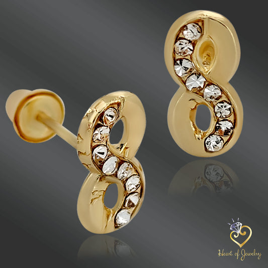 Elegant 14k Gold Infinity Earrings for Babies – CZ Stud Children’s Jewelry