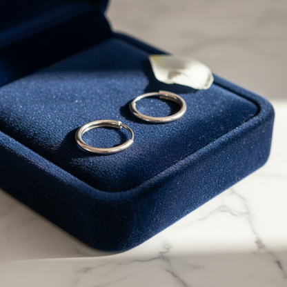 14K Gold Endless Hoop Earrings – Sleek Tube Style in Solid Yellow Gold