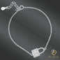 Padlock Charm Bracelet in 925 Sterling Silver – 6.5" + 1" Adjustable Length