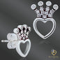 King of Heart Shaped Stud Earrings – 925 Sterling Silver with Elegant Butterfly Closure