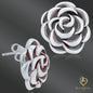 925 Sterling Silver Rose Stud Earrings – Timeless Floral Design with Butterfly Backing