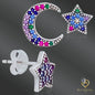 925 Silver Crescent Moon and Star Earrings – Dreamy Design with Classic Butterfly Backing