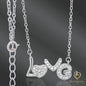 Love Word Necklace in 925 Sterling Silver – 16" + 1" Adjustable Cable Link Chain