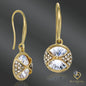 Old Hollywood Glam: Vintage Gold Crystal Ball Drop Earrings
