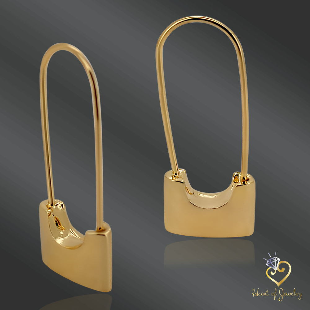 Geometric Lock Earrings – Korean Paperclip Statement in Stainless Steel