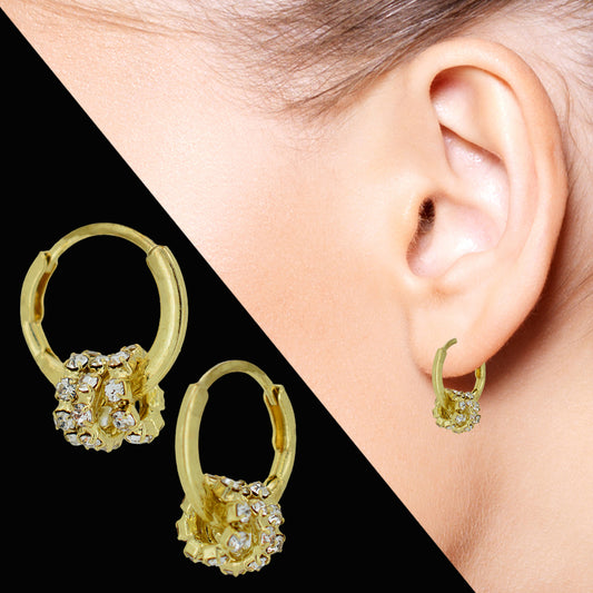 Korean-Inspired Diamond Hoop Earrings – Geometric Brass Huggies for Bold Style