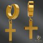 316L Stainless Steel Cross Dangle Hoop – Hinged for Comfort