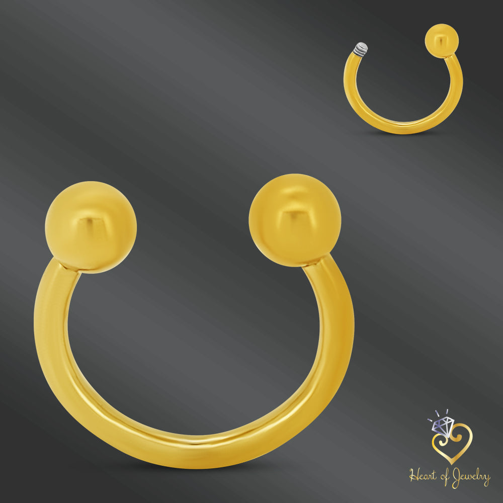 316L Surgical Steel Plain 3mm Screw Ball Horseshoe
