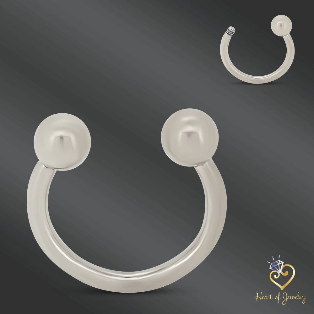 316L Surgical Steel Plain 3mm Screw Ball Horseshoe