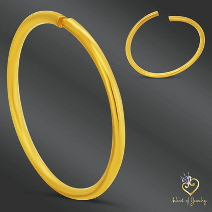 316L Surgical Steel Plain Seamless Nose Hoop Twist to Open 21g Thickness