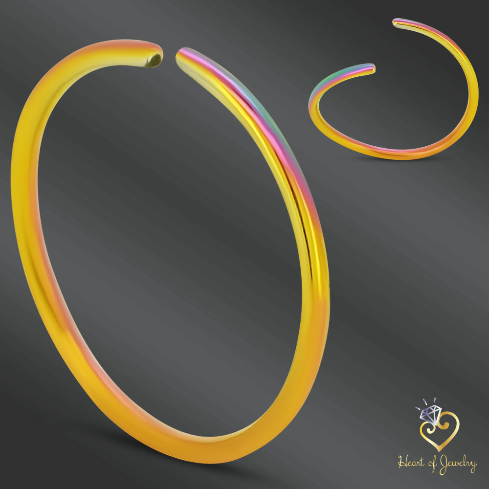 316L Surgical Steel Plain Seamless Nose Hoop Twist to Open 21g Thickness