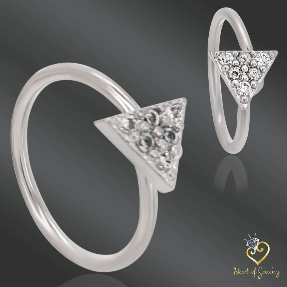 Micro CNC Machine Set CZ Triangle Top Bendable Nose/Cartilage Hoop Rings