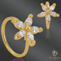 Flower Design Hoops Piercing 20g - Copper Material
