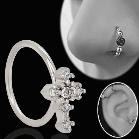 Cross Prong Set, 20g Thickness 8mm Inside Diameter Bendable Hoops Piercing Surgical Steel