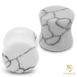 “Marbleheart” – Howlite Plugs for the Soft-Spoken Warrior